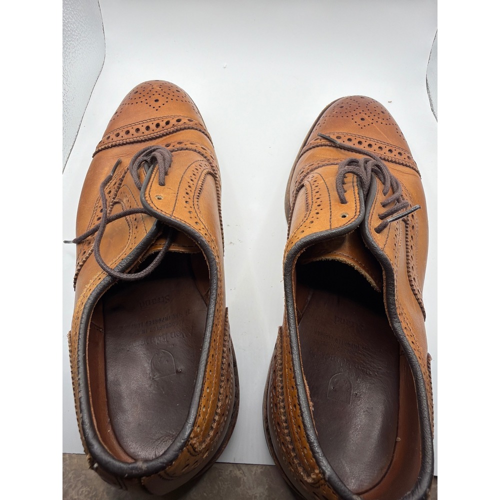 Allen Edmonds Strand Mens Walnut Leather Brogue Cap Toe Oxford Dress Shoes